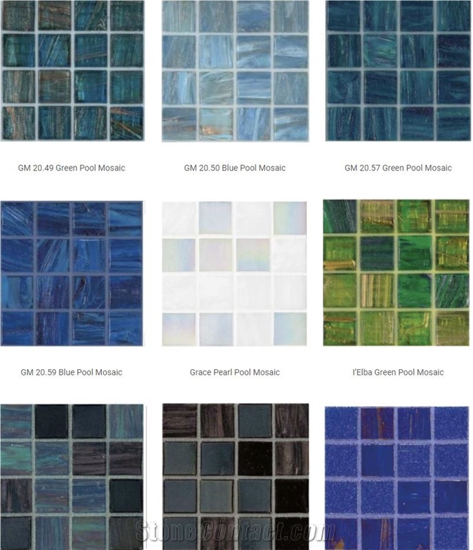 Istanbul Blue Bisazza Glass Pool Mosaic Tiles