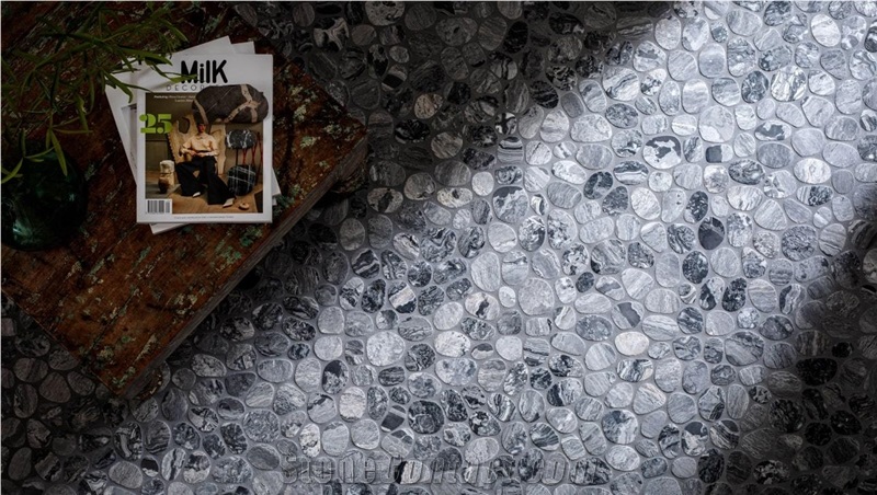 Spindrift Marble Pebble Wall Mosaic Tiles