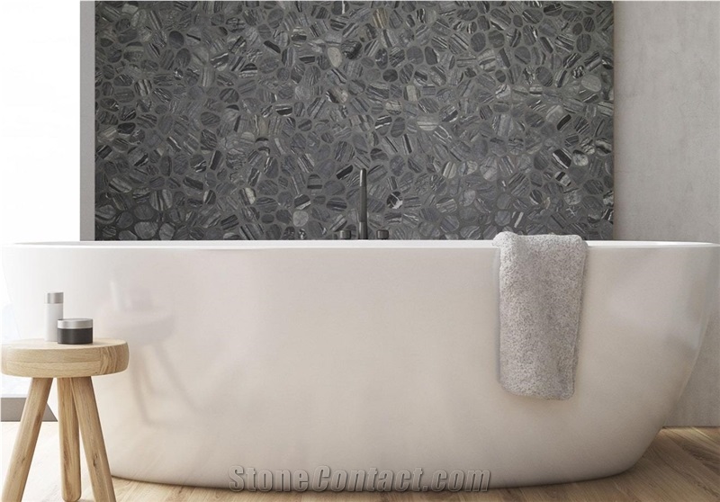 Spindrift Marble Pebble Wall Mosaic Tiles
