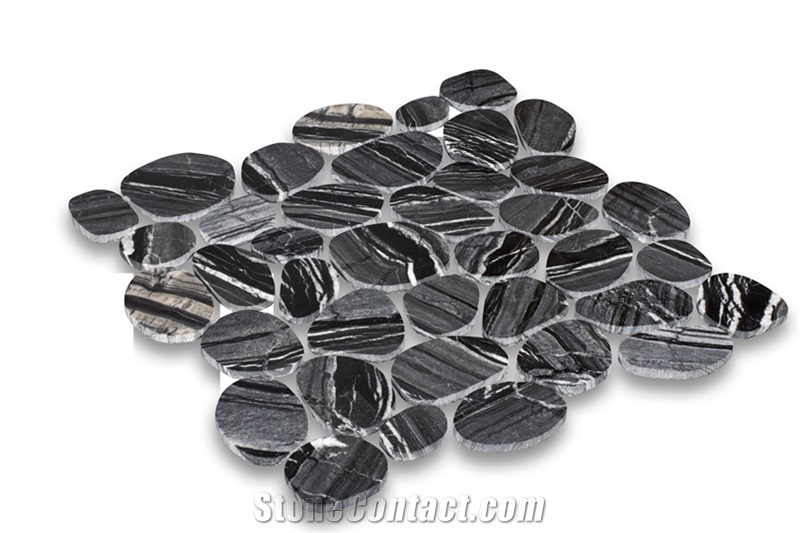 Spindrift Marble Pebble Wall Mosaic Tiles