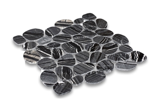 Spindrift Marble Pebble Wall Mosaic Tiles