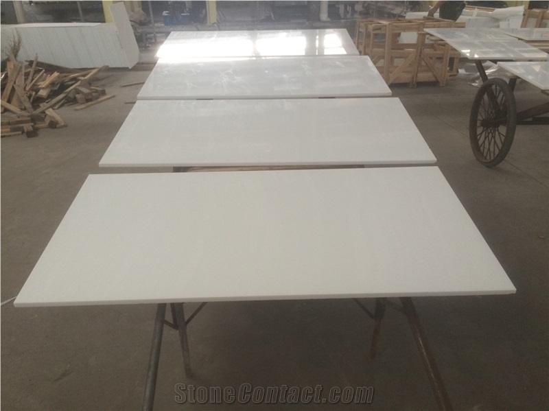 3Th Generation Pure Super White Nano Glass Crystallized Artificial Marble Slabs