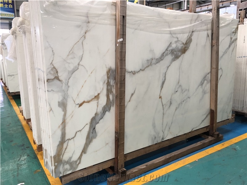 Nano Glass Golden Calacatta  Big Slabs
