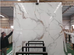 Nano Glass Golden Calacatta  Big Slabs