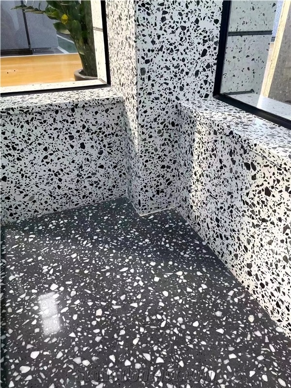 Terrazzo Tiles In Black/White/Grey