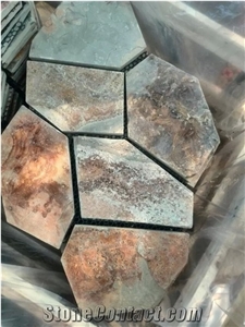 Natural Flagstone Slate Cultured Stone Sawn Cut