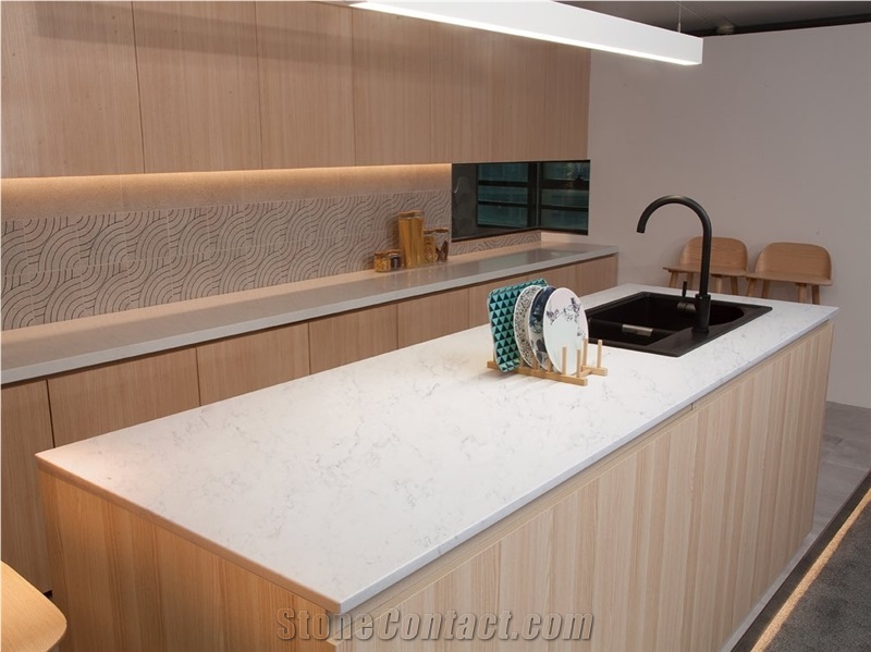 Carrara White Marble Engineered Stone Slabs & Tiles
