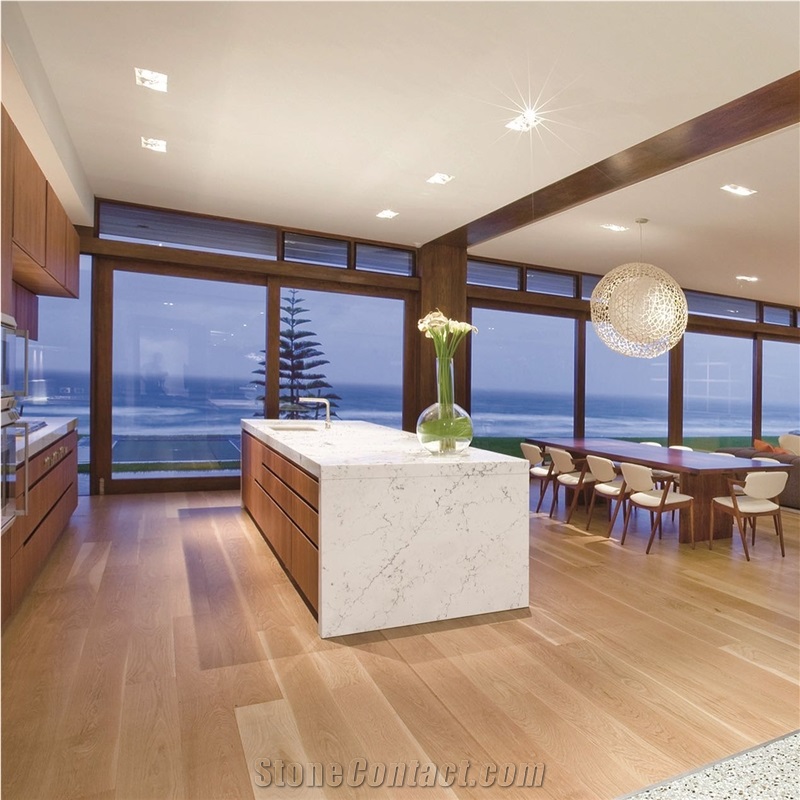 Carrara White Marble Engineered Stone Slabs & Tiles