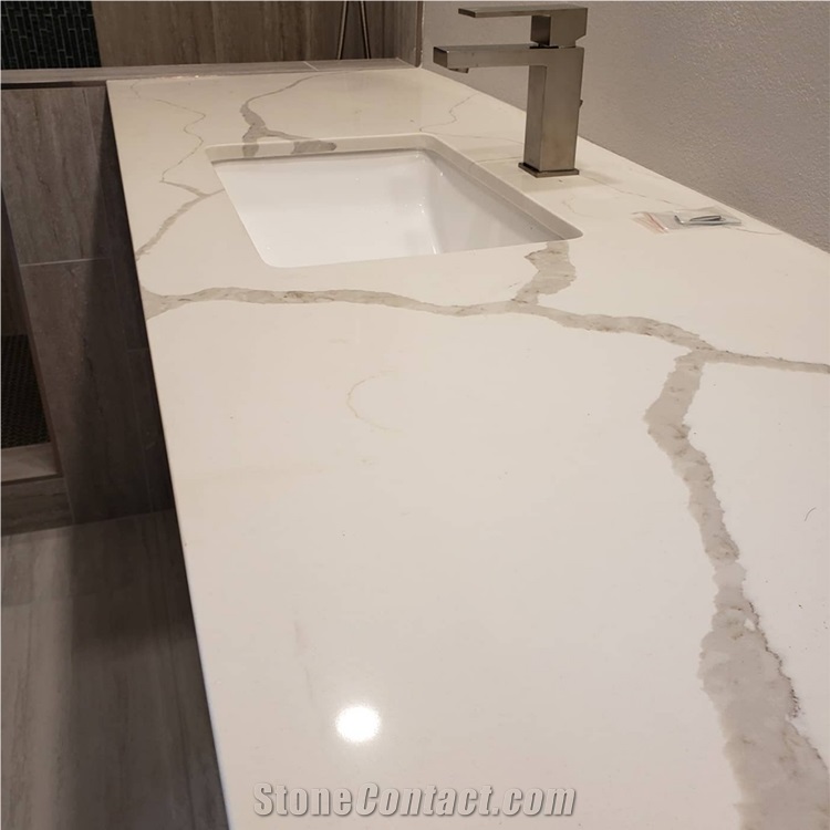 Engineered Stone Statuario White Marble Slabs & Tiles