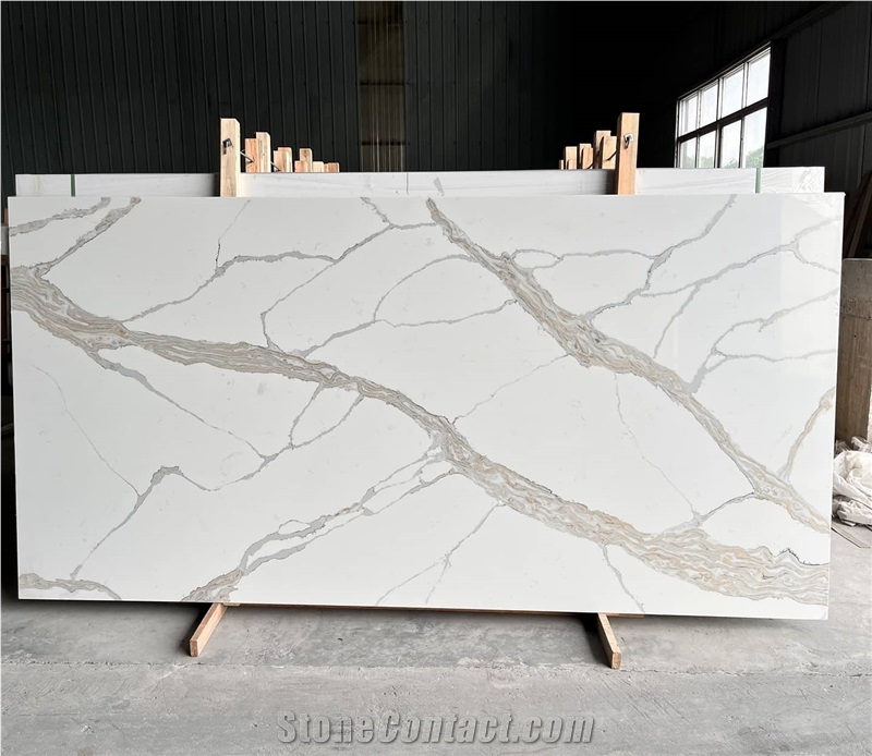Factory Price Artificial Stone Calacatta Quartz Slabs
