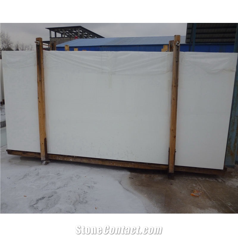 Pure White Artificial Marble Engineer Nano Glass Stone Slabs