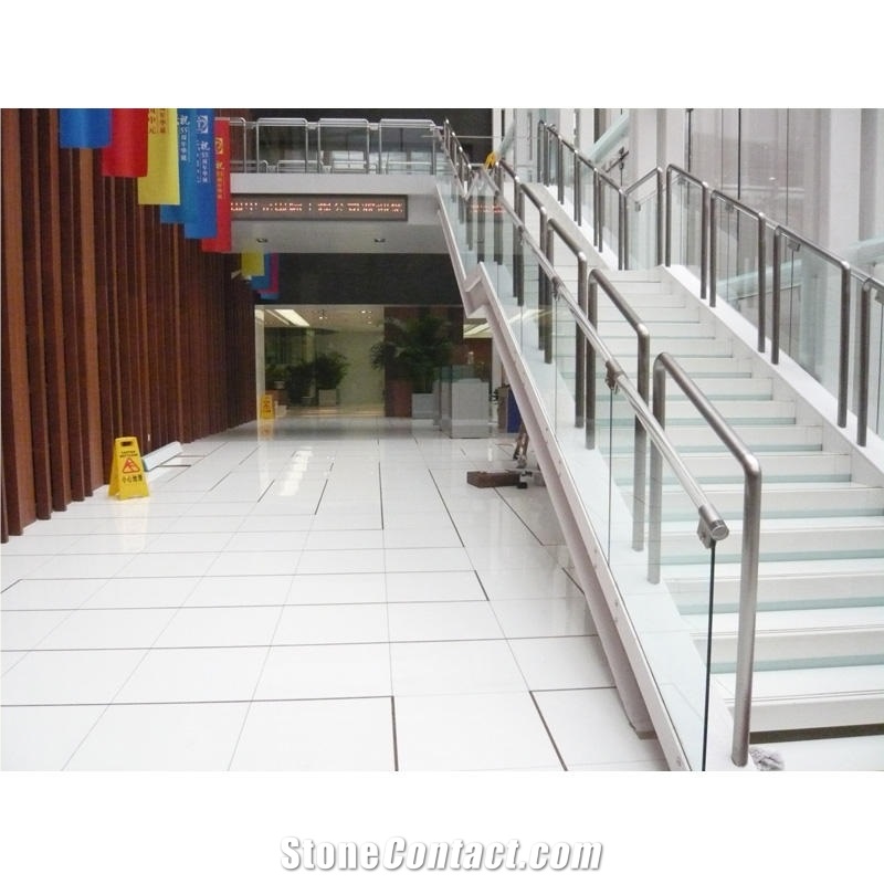 Pure White Artificial Marble Engineer Nano Glass Stone Slabs
