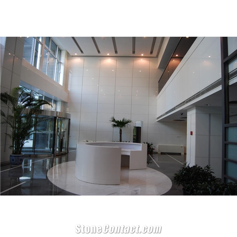 Pure White Nano Glass Stone Slabs