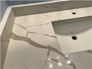 White Classique Calacatta Quartz Slabs
