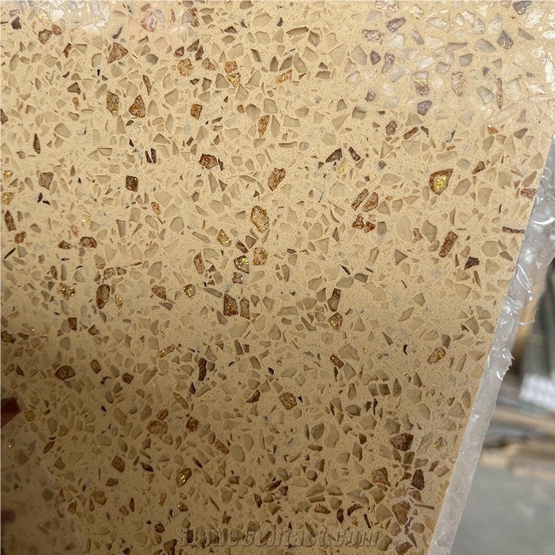 Yellow Quartz Solid Surface Slabs & Tiles