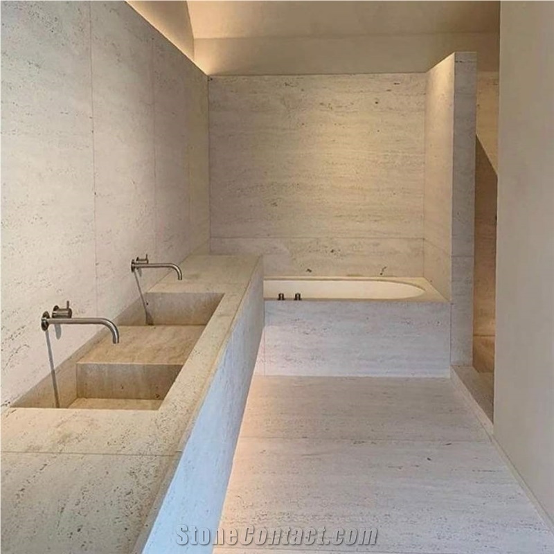Beige Natural Polished Travertine Slabs