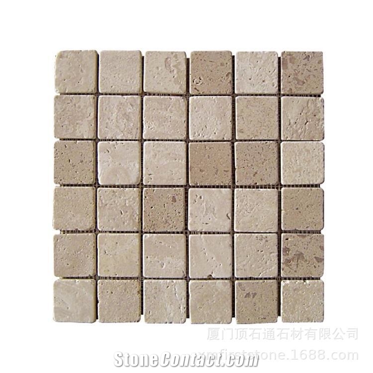Beige Travertine Natural Mosaic Tiles