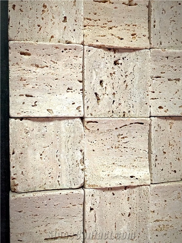 Beige Travertine Natural Mosaic Tiles