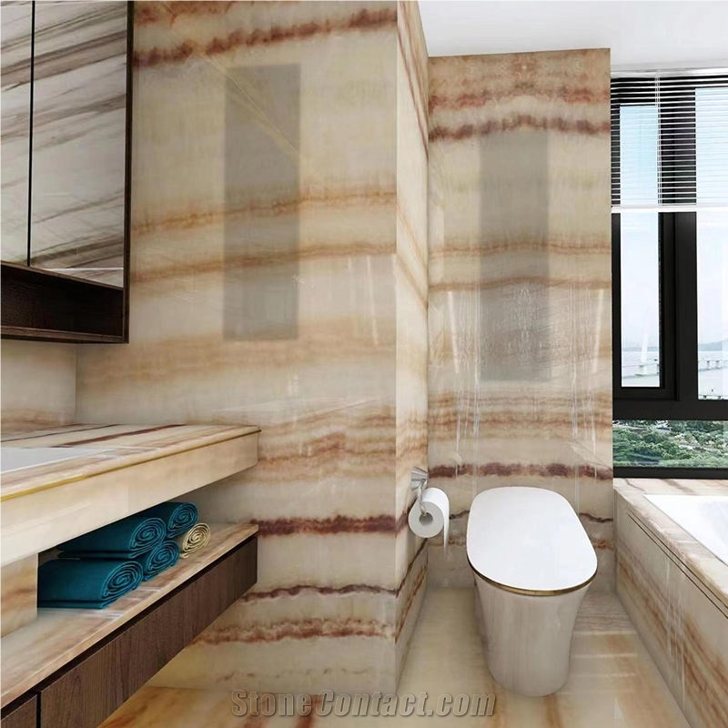 China Honey Yellow Onyx Slabs Natural Stone Tile