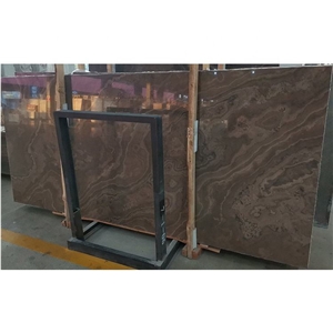 Coffee Vein Wood Marble Slabs China Brown Natural Stone