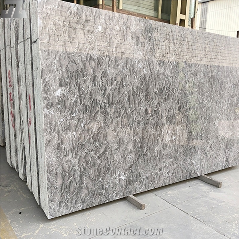 Oscar Beige Flower Marble Slabs For Interiors