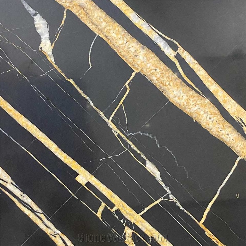Sahara Noir Tunisia Black Natural Marble Slabs