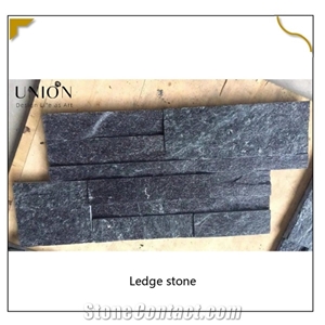 UNION DECO 18X35cm Z Shape Natural Black Quartzite Stone Wall Panel