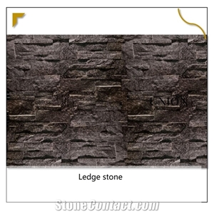 UNION DECO 18X35cm Z Shape Natural Black Quartzite Stone Wall Panel