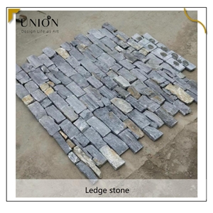 UNION DECO China Blue Slate Cladding Stone Ledger Stone Panel