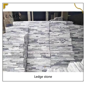 UNION DECO Cloudy Grey Z Shape Quartzite Stacked Ledgestone