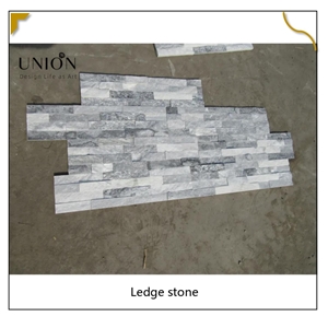 UNION DECO Cloudy Grey Z Shape Quartzite Stacked Ledgestone