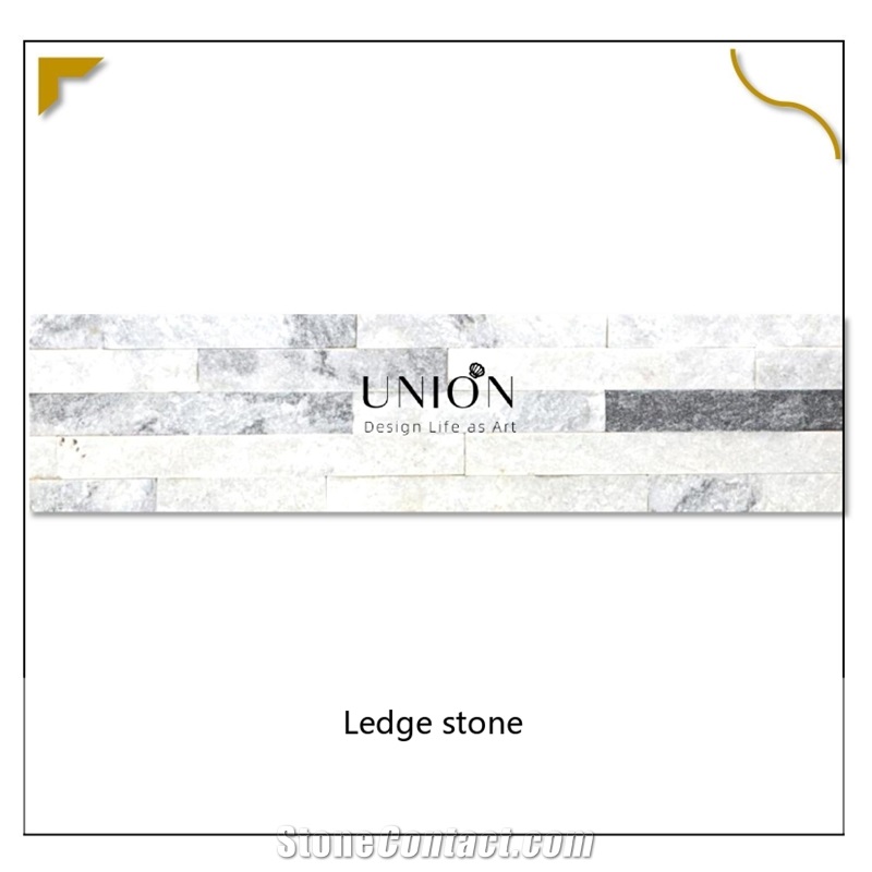 UNION DECO Cloudy Grey Z Shape Quartzite Stacked Ledgestone