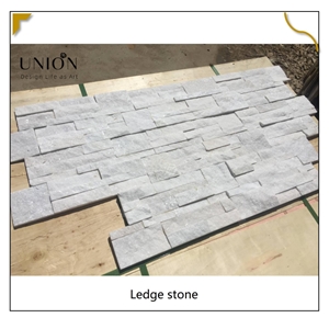 UNION DECO Natural White Quartzite Stacked Stone Thin Veneer