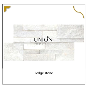 UNION DECO Natural White Quartzite Stacked Stone Thin Veneer