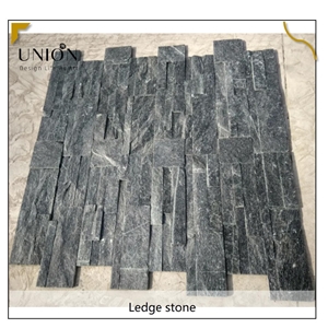 UNION DECO Quartzite Black Panel Decorative Stone Wall Panel
