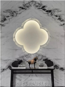 China Panda White Marble Slab Bookmatched Panda White Marble