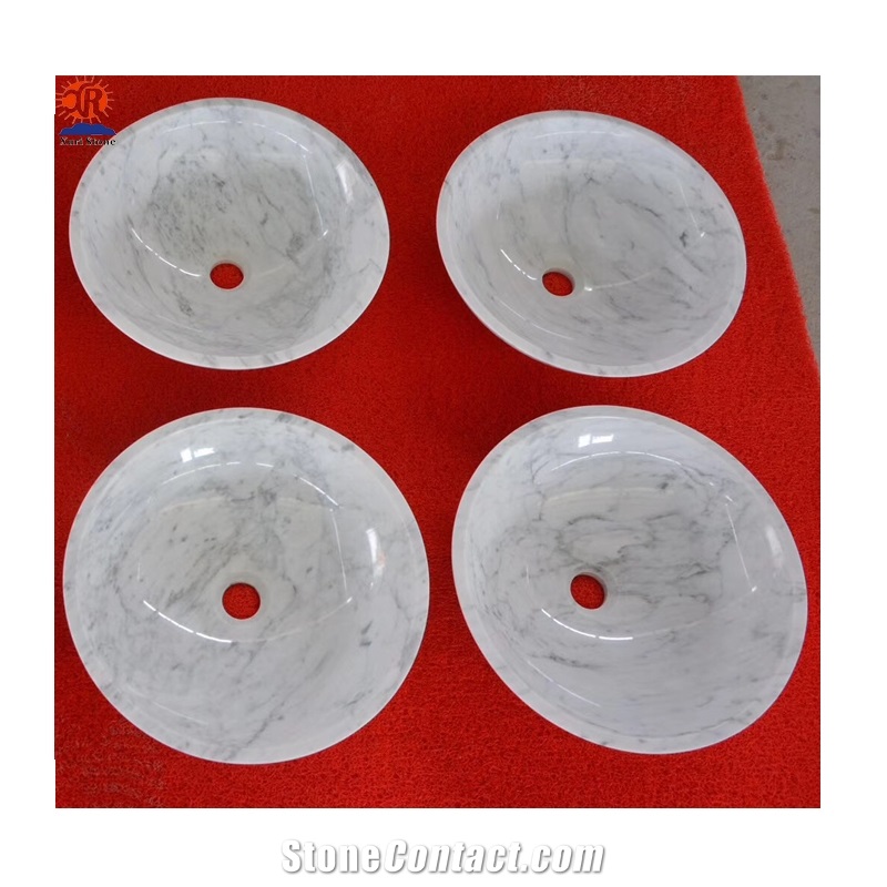 Customized China Han White Marble Bathroom Sinks