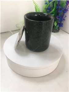 Indian Green Marble Candle Jars With Lid