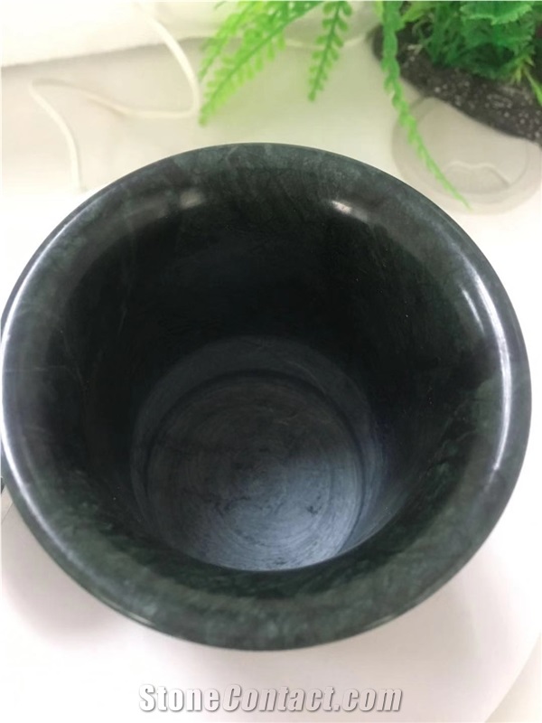 Indian Green Marble Candle Jars With Lid