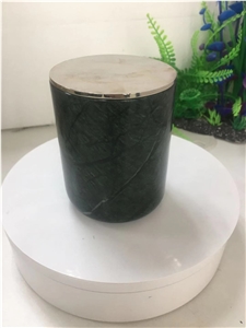 Indian Green Marble Candle Jars With Lid