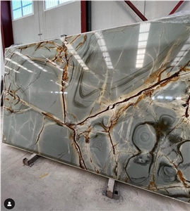 Luxury Roma Blue Imperiale Quartzite Slabs ,Royal Jade Slabs