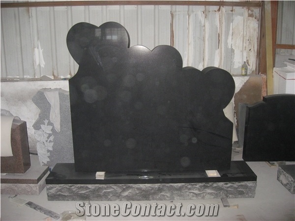 Absolute Black Companion Memorials Heart Headstone Monument