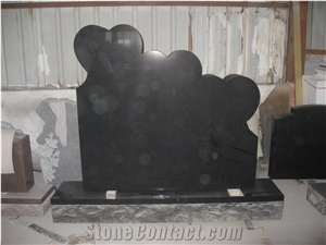 Absolute Black Companion Memorials Heart Headstone Monument
