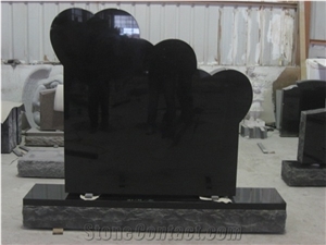 Absolute Black Companion Memorials Heart Headstone Monument