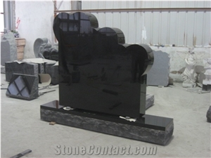 Absolute Black Companion Memorials Heart Headstone Monument