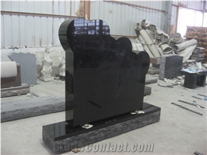 Absolute Black Companion Memorials Heart Headstone Monument