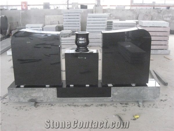Absolute Black Granite Cemetery Monument 29