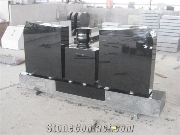 Absolute Black Granite Cemetery Monument 29