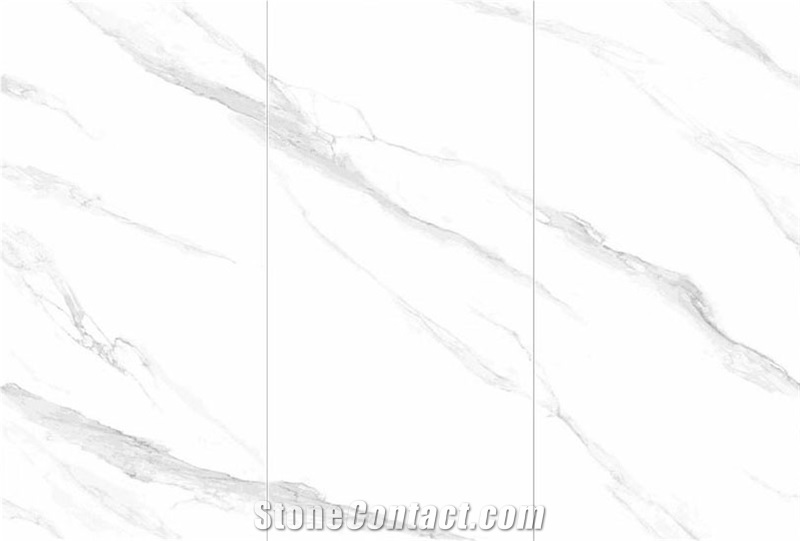 Snow White Triplet Pattern Sintered Stone Floor