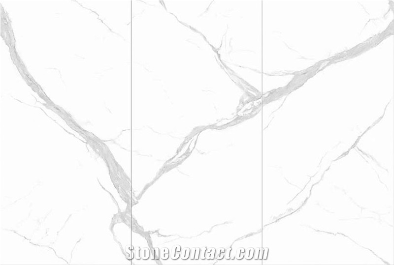 Snow White Triplet Pattern Sintered Stone Floor